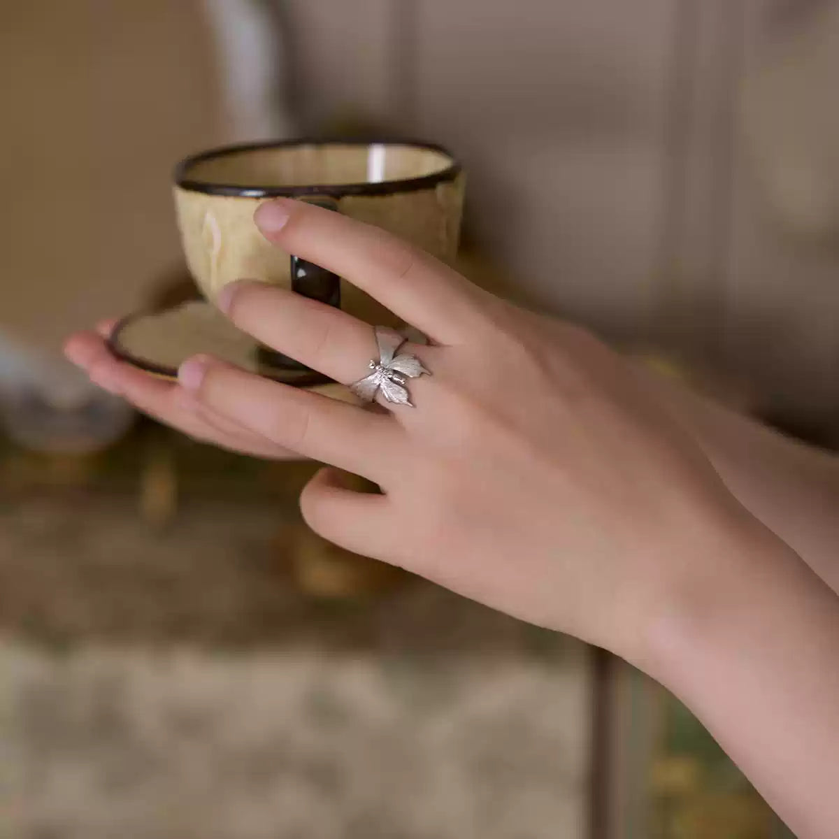 Brushed Butterfly Ring