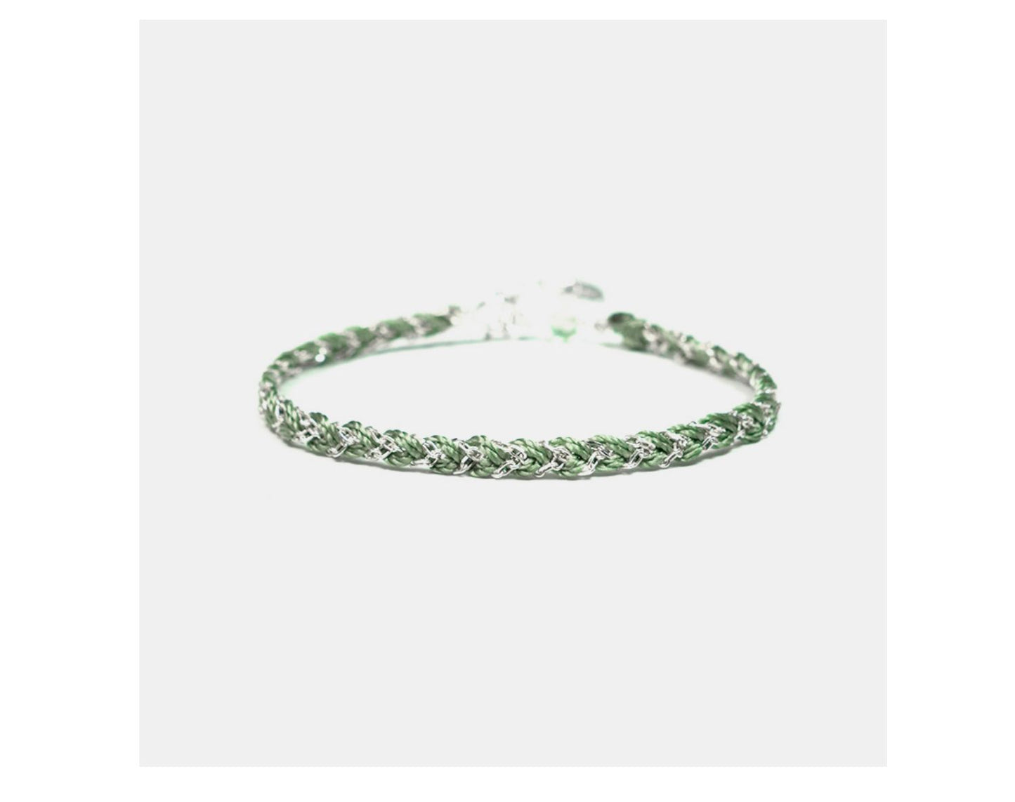 Silver bracelet on a white background