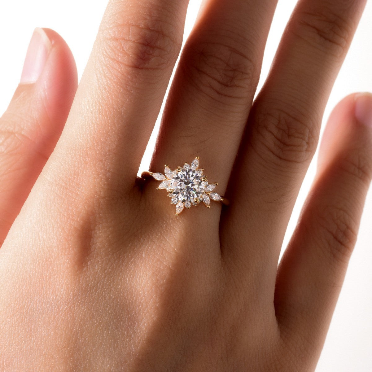 Flower Shape Moissanite Engagement Rings – Bloom Collection.”