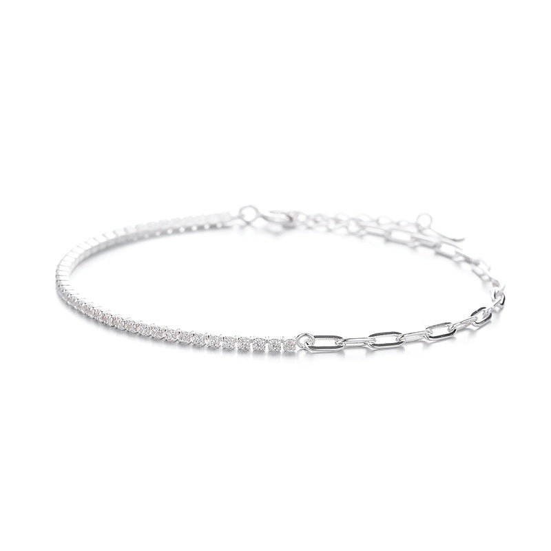 Silver bracelet on a white background