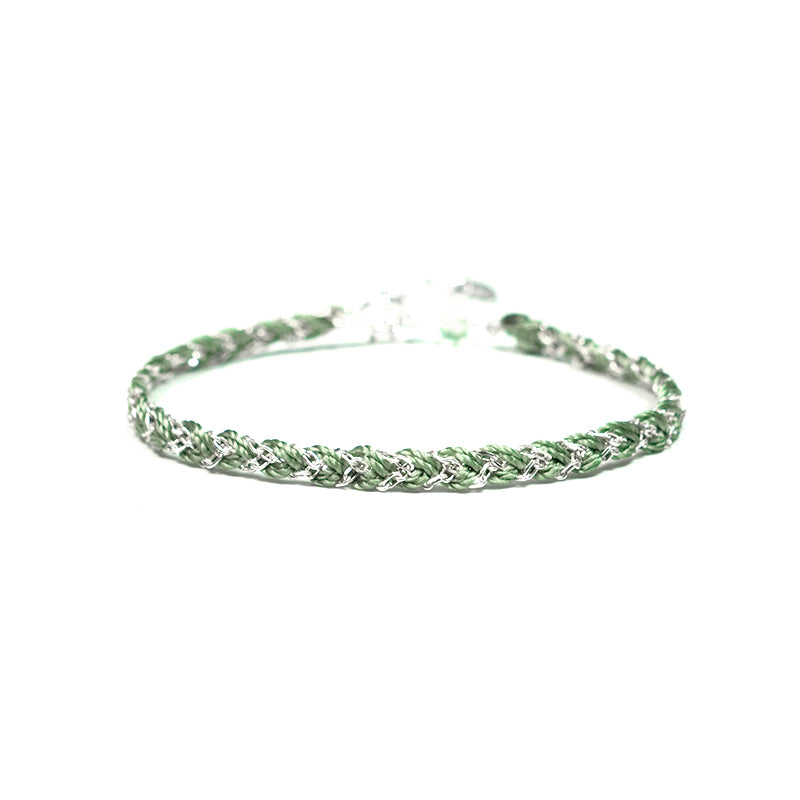 Silver bracelet on a white background