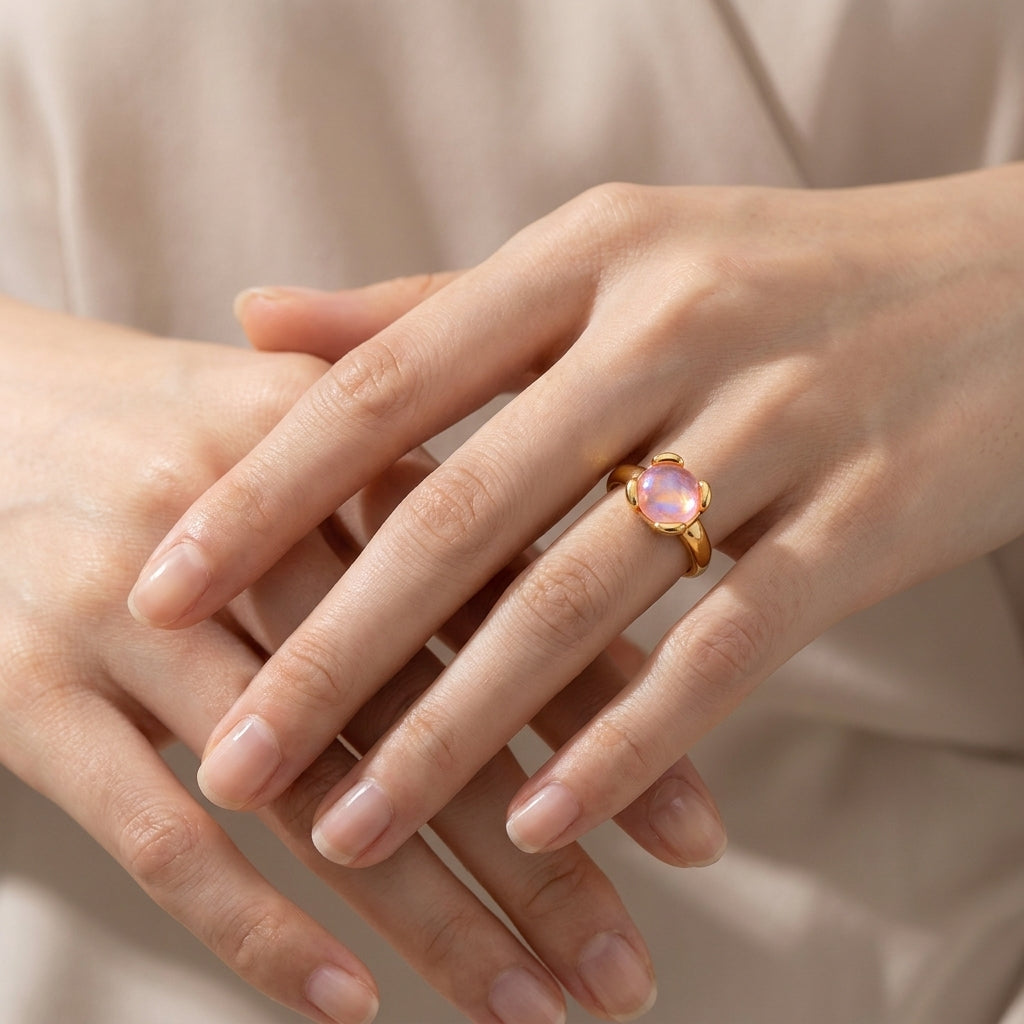UNOde50 Gold Aura Pink Ring