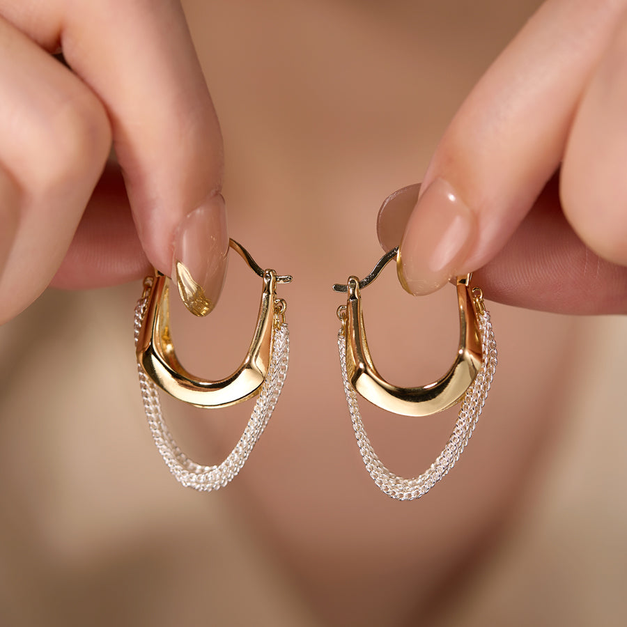 “Vintage minimalist silver tassel earrings for women, elegant cool chic jewelry design