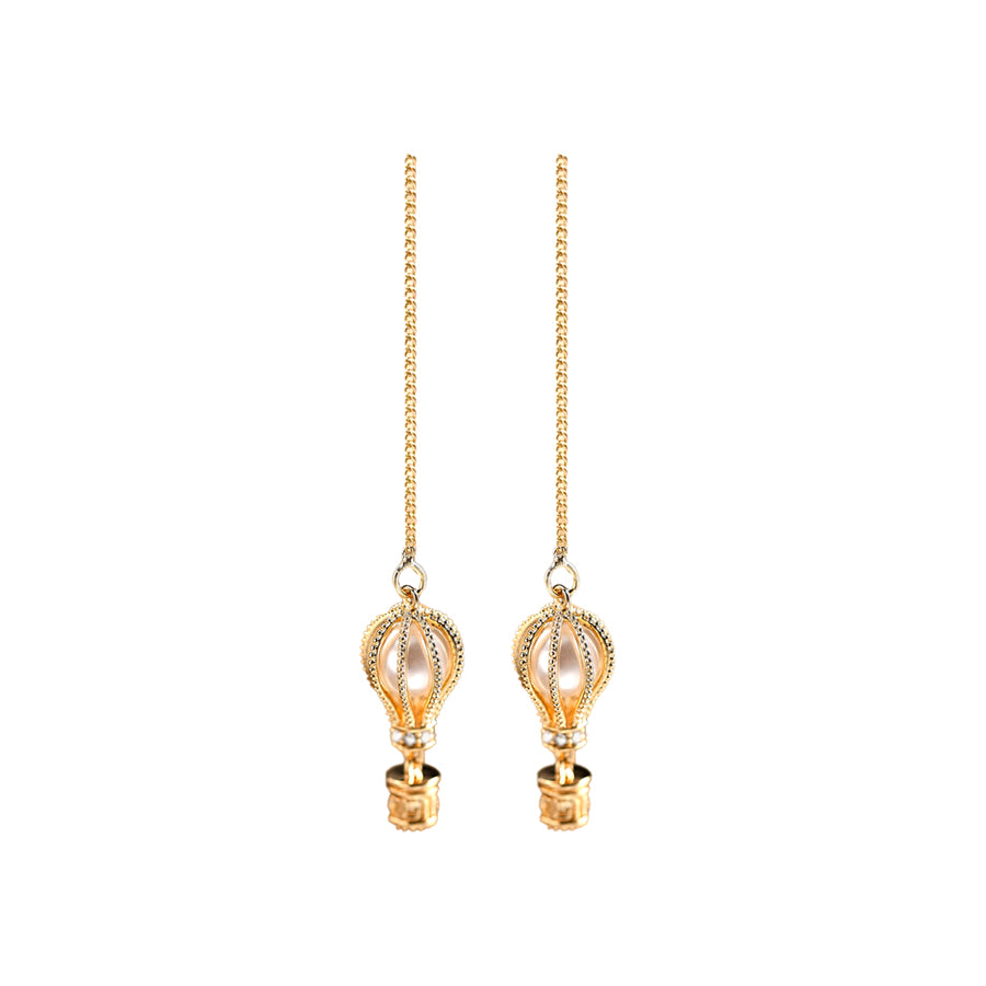 “Hot air balloon long chain drop earrings for women minimalist lightweight elegant jewelry”