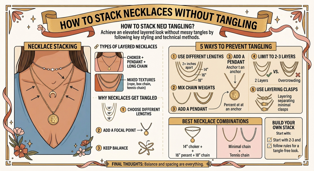 How to Stack Necklaces Without Tangling (Beginner-Friendly Guide)