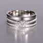  Yellow gold round moissanite ring on neutral background. Alt: “0.4 Carat Round Moissanite Engagement Ring – 18K Yellow Gold.”