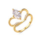 Yellow gold 2ct marquise stacking set. Alt: “2ct Marquise Diamond Stacking Set – 18K Yellow Gold.”