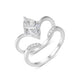 White gold 1.5ct marquise stacking set. Alt: “1.5ct Marquise Double Stacked Rings – White Gold.”