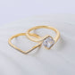 Yellow gold square diamond set on neutral background. Alt: “1.2CT Square Diamond Stacking Set – 18K Yellow Gold.”