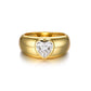 Yellow gold heart moissanite ring on soft romantic background. Alt: “1.2ct Heart Shaped Moissanite Engagement Ring – 18K Yellow Gold.”