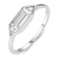 Clean, modern flat lay featuring 4–5 geometric rings on architectural backdrop. Alt: “1.4CT Geometry Moissanite Engagement Rings – Modern Collection.”