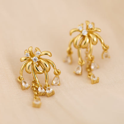 “Sparkling Fireworks” Sterling Silver Stud Earrings