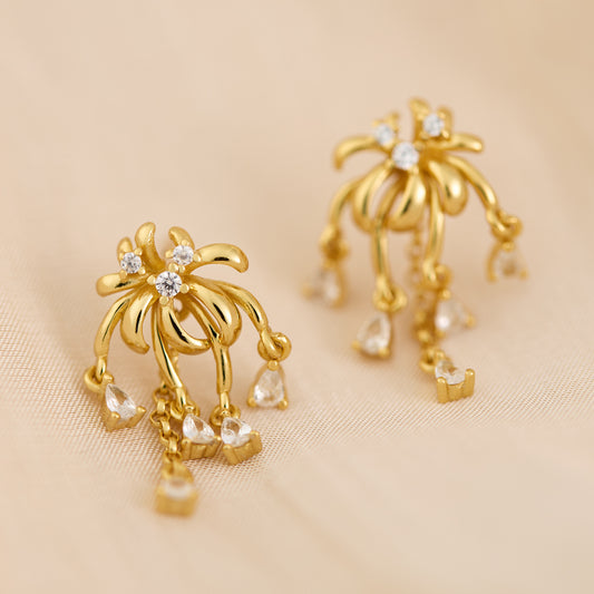 “Sparkling Fireworks” Sterling Silver Stud Earrings