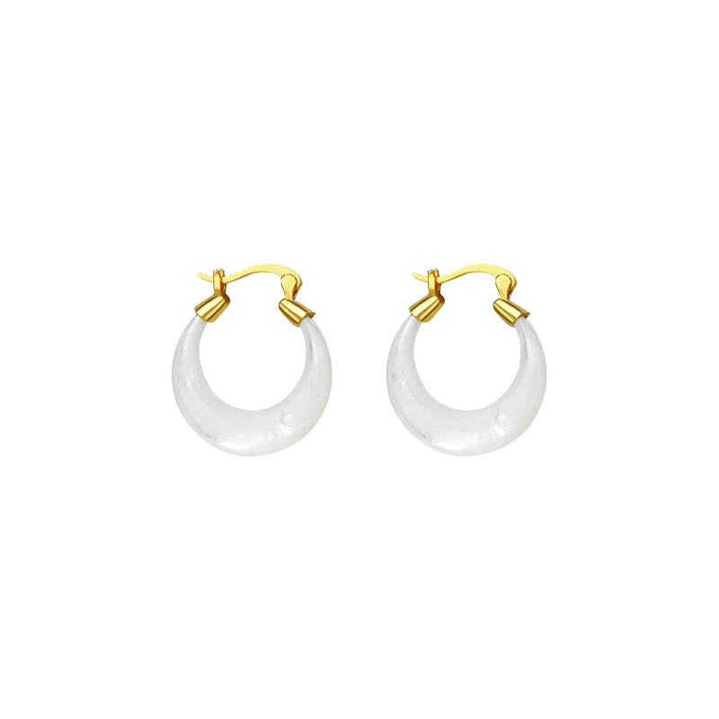 “Lunar Whisper” Natural Mother-of-Pearl Moon Earrings