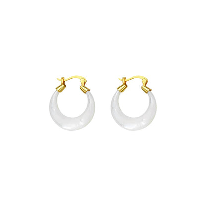 “Lunar Whisper” Natural Mother-of-Pearl Moon Earrings