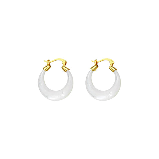 “Lunar Whisper” Natural Mother-of-Pearl Moon Earrings