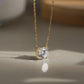 10K&14K&18K Gold Round Cut Lab Diamond Engagement  Pendant Necklace 3CT