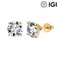 10K&14K&18K Round Cut Lab Diamond Engagement Stud Earrings 5.5MM