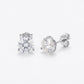 10k white gold 5mm round cut lab diamond engagement stud earrings pair on white studio background