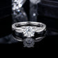 10k white gold round brilliant lab-grown diamond twist vine ring on black reflective velvet display