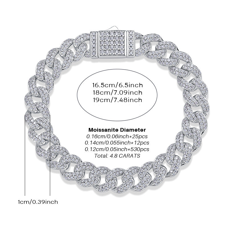 High-definition shot of the bracelet laid flat and fully extended on pure white.