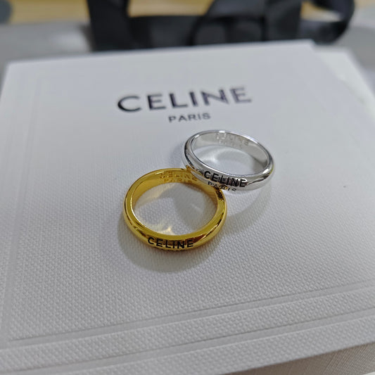 CELINE Paris engraved gold band ring
