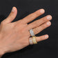 Iced Out Wide Moissanite Eternity Band with Asscher Accents