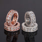 Iced Out Round Moissanite Eternity Band with Pavé Borders