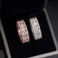 Iced Out Round Moissanite Eternity Band with Pavé Borders