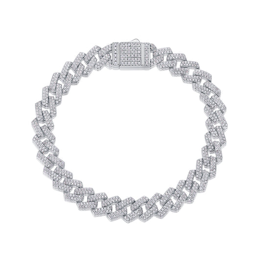 High-definition shot of the bracelet laid flat and fully extended on pure white.