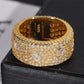 Iced Out Wide Moissanite Eternity Band with Asscher Accents