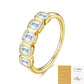  Gold chain ring on neutral background. Alt: “18K Gold Moissanite Cuban Link Ring – Dainty Chain Ring.”
