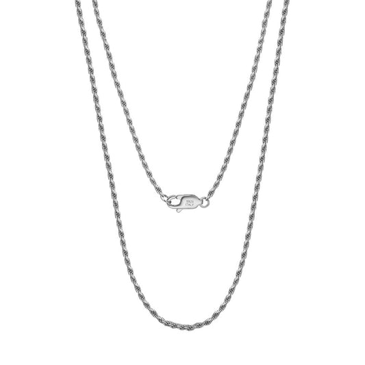 High-definition shot of the necklace laid flat and fully extended on pure white.