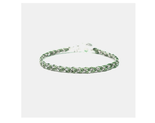 Silver bracelet on a white background