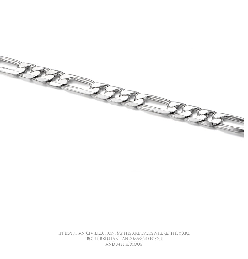 "Close-up of Figaro 925 silver bracelet showing link structure and polished finish"