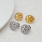 Tory Burch Icon Pavé Stud Earrings | Gold Dome Stud Earrings for Women | Sparkling Designer-Studded Earrings