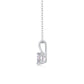 Side profile view of 1 carat lab grown diamond solitaire pendant showing 4-prong setting and bail.