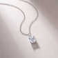 Close-up of 1 carat round brilliant lab grown diamond solitaire pendant with chain.