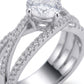 Macro close-up view showing four-prong basket setting and criss-cross pave shank on 1ct moissanite ring.