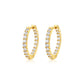 Yellow gold 2.1 CT round studs on neutral background. Alt: “2.1 CT Round Moissanite Earrings – 18K Yellow Gold.”