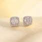 Yellow gold square moissanite studs on neutral background. Alt: “2.4 CT Square Moissanite Stud Earrings – 18K Yellow Gold.”