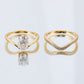 Yellow gold 2.5ct oval stacking set on neutral background. Alt: “2.50ct Egg Shape Diamond Stacking Set – 18K Yellow Gold.”