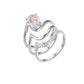  Yellow gold oval stacking set on neutral background. Alt: “2.5CT Oval Diamond Stacking Ring Set – 18K Yellow Gold.”