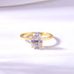 Yellow gold 2.5CT oval solitaire on neutral background. Alt: “2.5CT Oval Moissanite Solitaire – 18K Yellow Gold.”