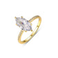  Yellow gold 2CT marquise solitaire on neutral background. Alt: “2CT Marquise Moissanite Solitaire – 18K Yellow Gold.”