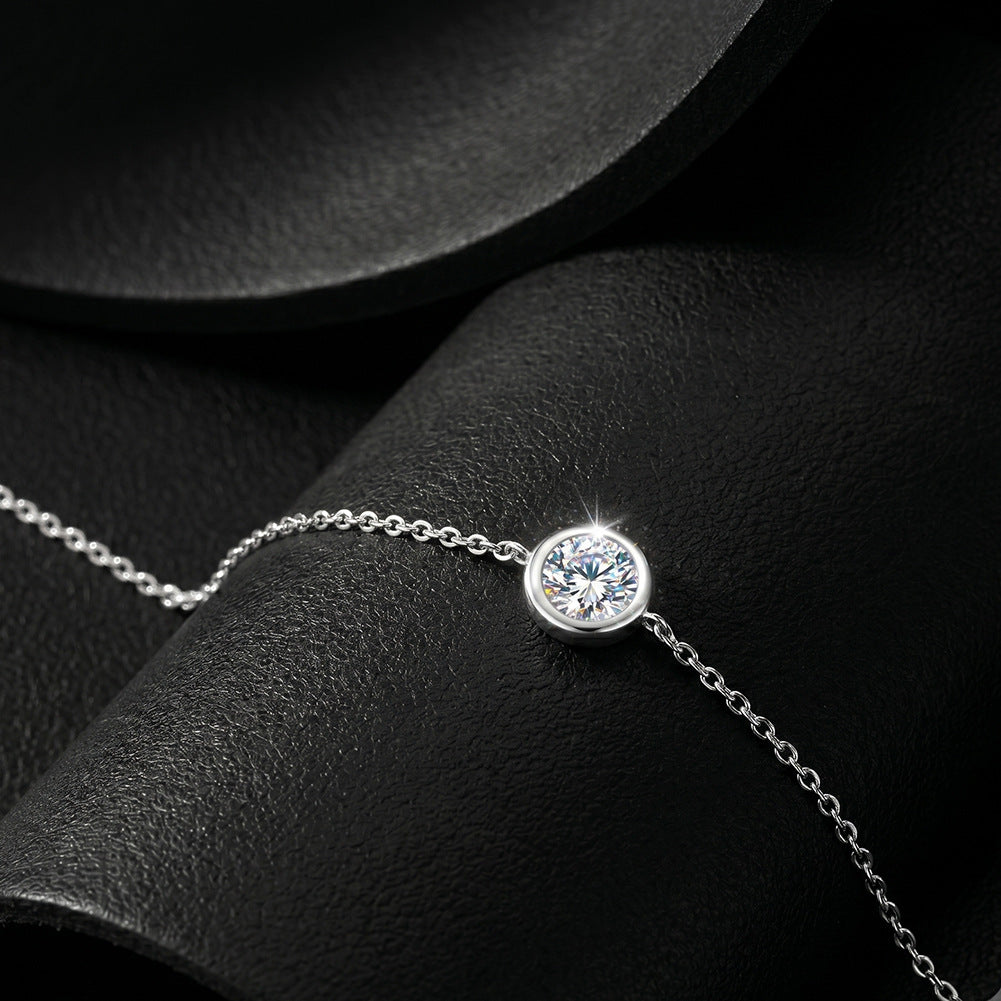 10K&14K&18K Classic Round Lab Diamond Bezel Engagement Bracelet
