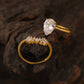  Macro of 2ct pear-shaped diamond. Alt: “2ct Drop Shape Diamond Detail – Stackable Ring.”