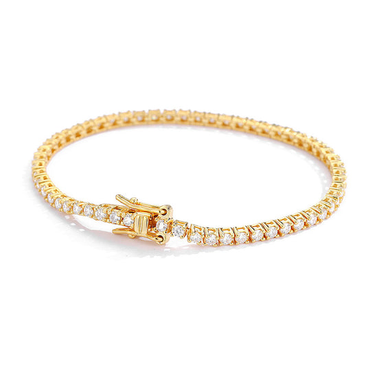 High-definition shot of the bracelet laid flat and fully extended on pure white background.