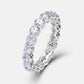 Angled shot of 3.54ct round cut lab grown diamond full eternity wedding ring.