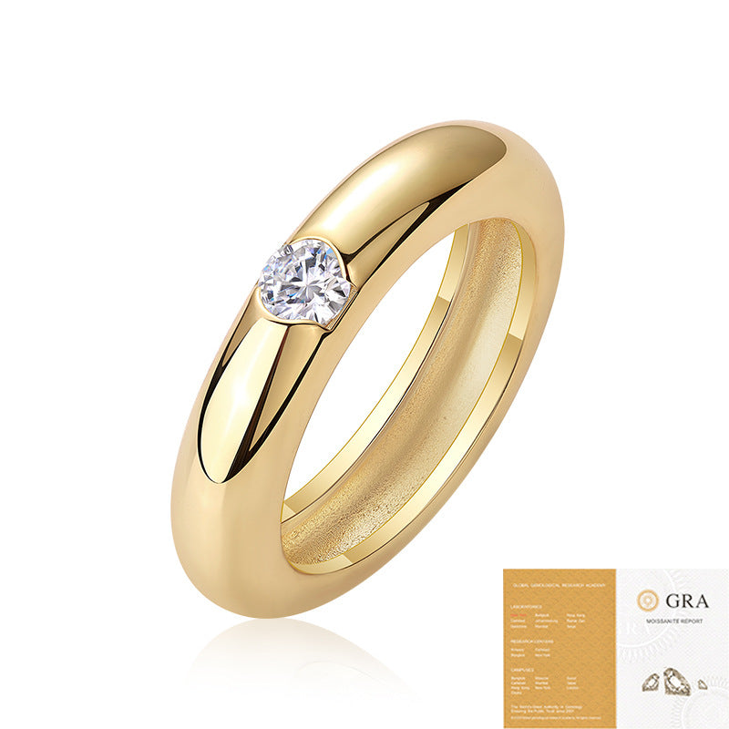 14K Gold Moissanite Eternity Wedding Band Ring